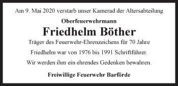 Anzeige von Friedhelm Böther von LZ