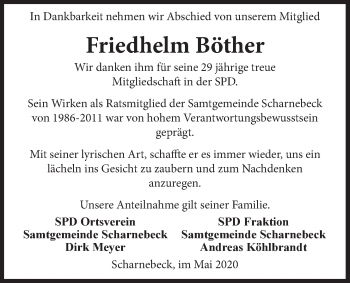 Anzeige von Friedhelm Böther von LZ