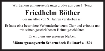 Anzeige von Friedhelm Böther von LZ