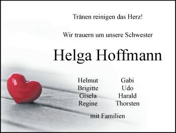 Anzeige von Helga Hoffmann von LZ