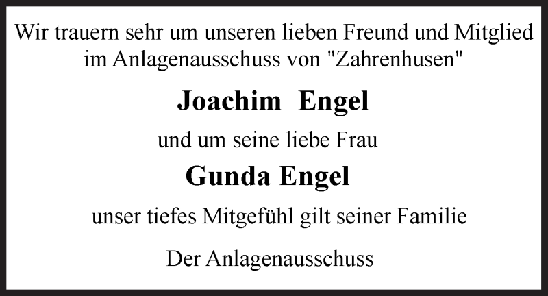  Traueranzeige für Joachim Engel vom 13.05.2020 aus LZ