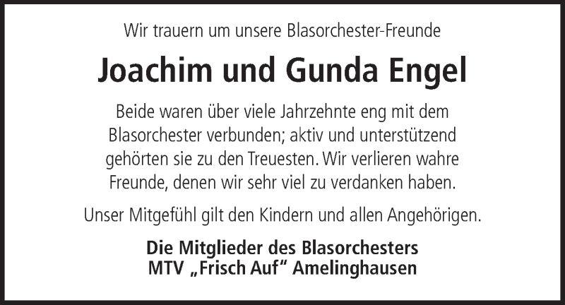  Traueranzeige für Joachim Engel vom 13.05.2020 aus LZ