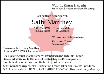 Anzeige von Sally Manthey von LZ
