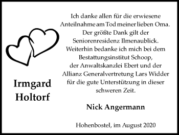 Anzeige von Irmgard Holtorf von LZ