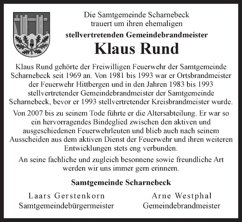  Traueranzeige für Klaus Rund vom 19.08.2020 aus LZ