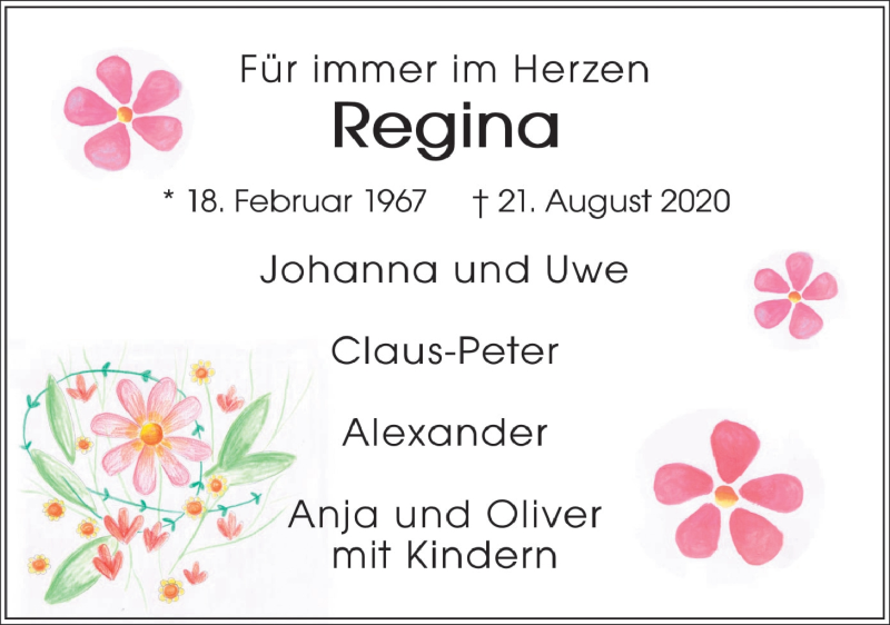  Traueranzeige für Regina Fietkau vom 27.08.2020 aus LZ