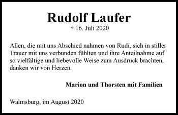Anzeige von Rudolf Laufer von LZ
