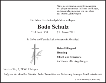 Anzeige von Bodo Schulz von LZ