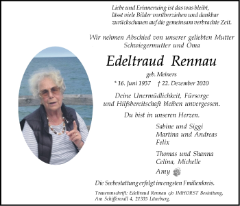 Anzeige von Edeltraud Rennau von LZ