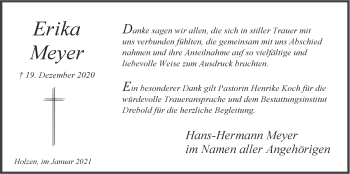 Anzeige von Erika Meyer von LZ