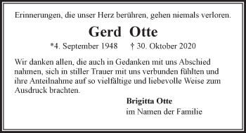 Anzeige von Gerd Otte von LZ