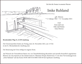 Anzeige von Imke Ruhland von LZ
