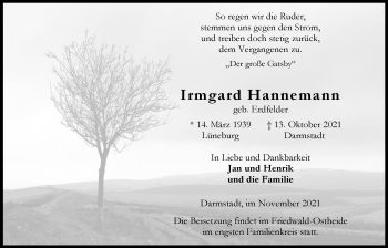 Anzeige von Irmgard Hannemann von LZ