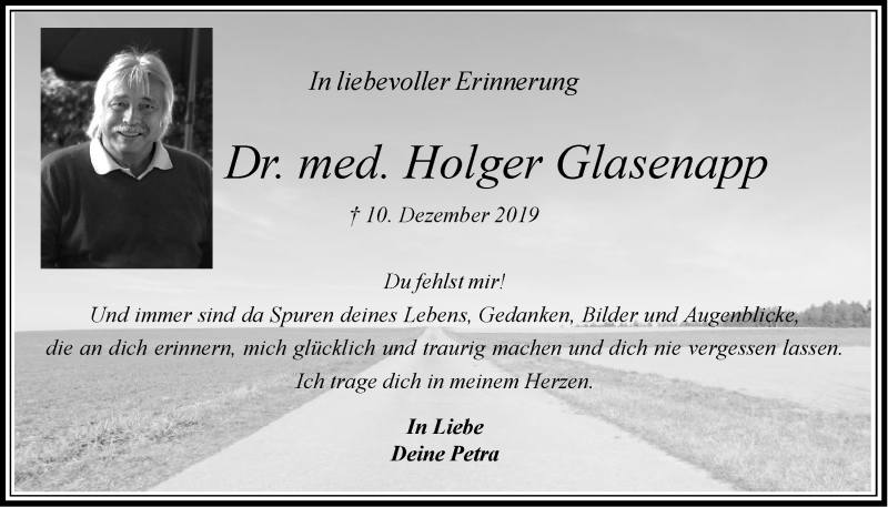  Traueranzeige für Holger Glasenapp vom 10.12.2021 aus LZ