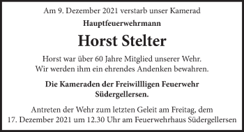 Anzeige von Horst Stelter von LZ