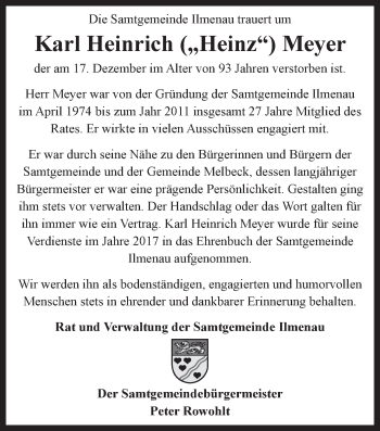 Anzeige von Karl Heinrich Meyer von LZ