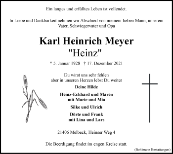 Anzeige von Karl Heinrich Meyer von LZ