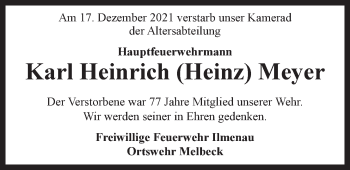 Anzeige von Karl Heinrich Meyer von LZ