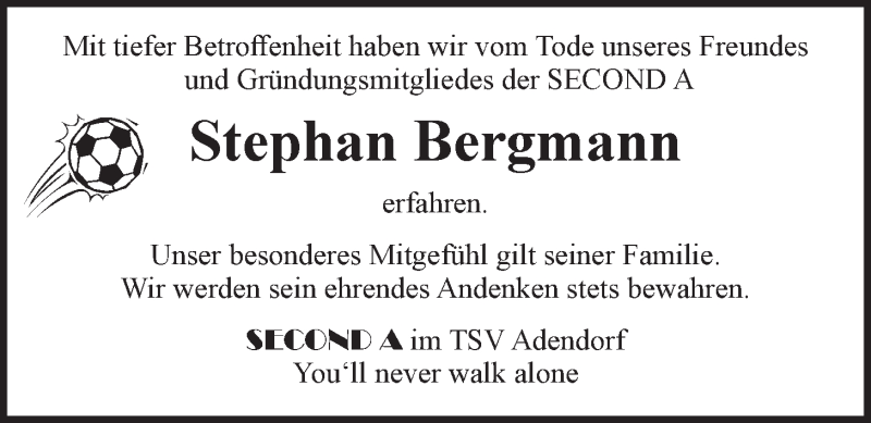  Traueranzeige für Stephan Bergmann vom 04.12.2021 aus LZ