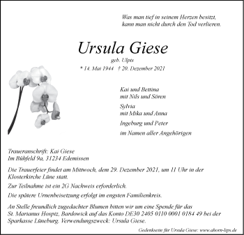 Anzeige von Ursula Giese von LZ