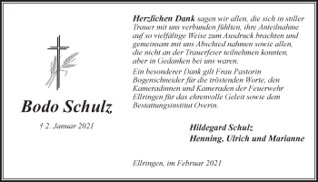 Anzeige von Bodo Schulz von LZ