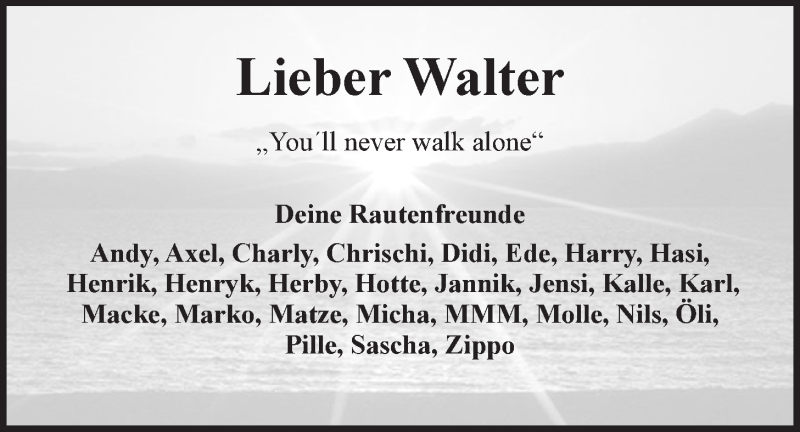  Traueranzeige für Walter Jahncke vom 17.02.2021 aus LZ