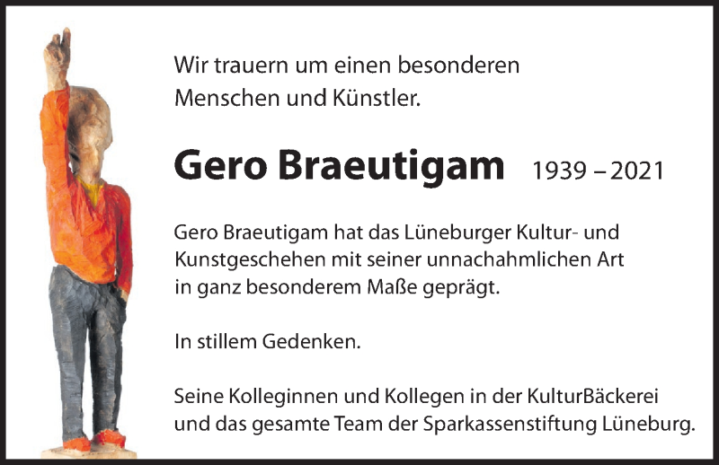  Traueranzeige für Gero Braeutigam vom 06.03.2021 aus LZ