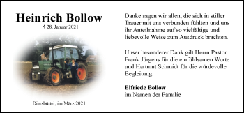 Anzeige von Heinrich Bollow von LZ