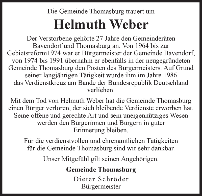  Traueranzeige für Helmuth Weber vom 03.04.2021 aus LZ