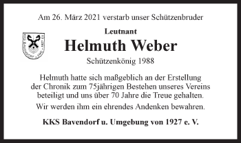 Anzeige von Helmuth Weber von LZ