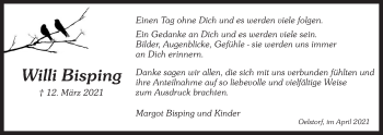 Anzeige von Willi Bisping von LZ