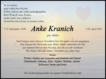 Anzeige von Anke Kranich von LZ