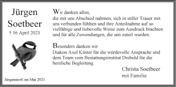 Anzeige von Jürgen Soetbeer von LZ