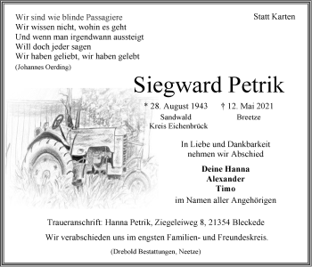 Anzeige von Siegward Petrik von LZ