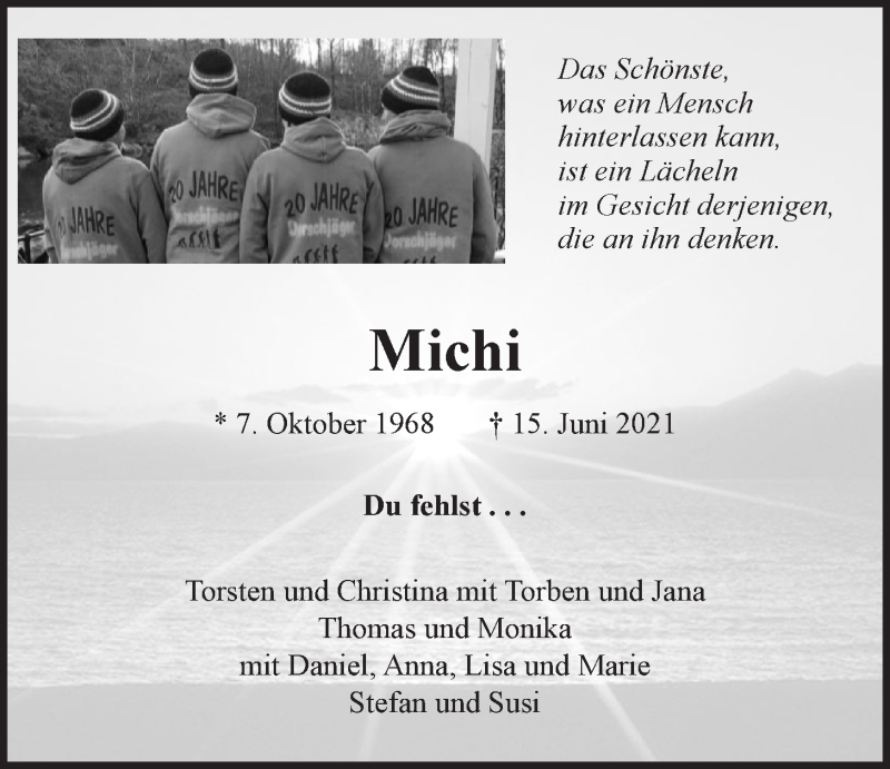  Traueranzeige für Michael Christ vom 23.06.2021 aus LZ