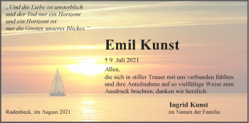 Anzeige von Emil Kunst von LZ