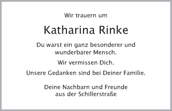 Anzeige von Katharina Rinke von LZ