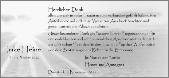 Anzeige von Imke Heine von LZ