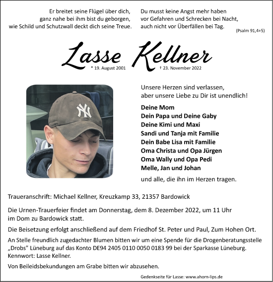 Anzeige von Lasse Kellner von LZ