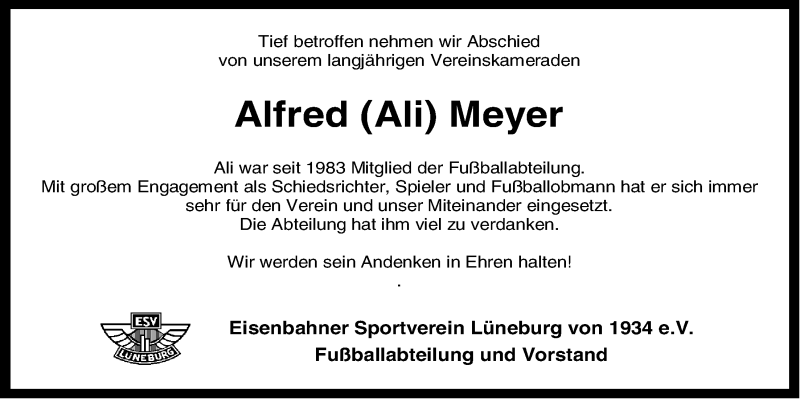  Traueranzeige für Alfred Meyer vom 26.02.2022 aus LZ