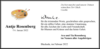 Anzeige von Antje Rosenberg von LZ