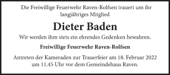Anzeige von Dieter Baden von LZ
