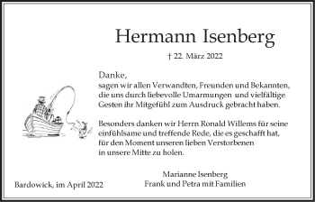 Anzeige von Hermann Isenberg von LZ