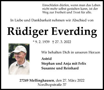 Anzeige von Rüdiger Everding von LZ