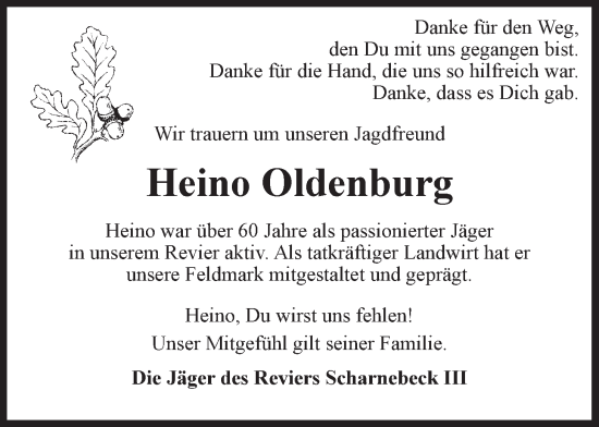 Anzeige von Heino Oldenburg von LZ