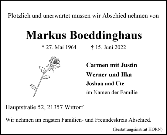 Anzeige von Markus Boeddinghaus von LZ