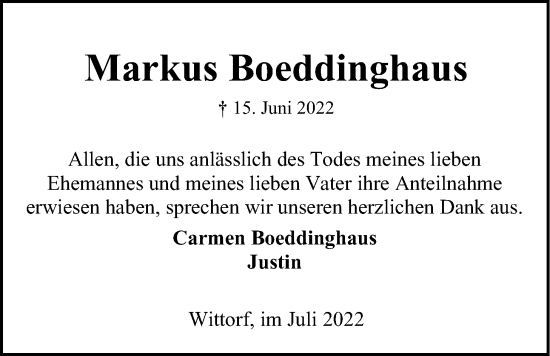 Anzeige von Markus Boeddinghaus von LZ