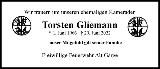Anzeige von Torsten Gliemann von LZ