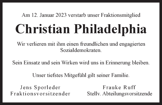 Anzeige von Christian Philadelphia von LZ