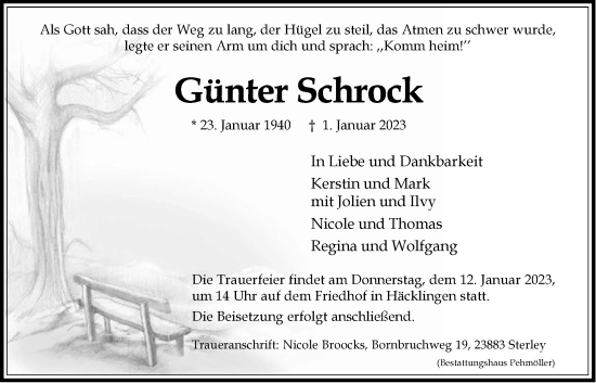 Anzeige von Günter Schrock von LZ